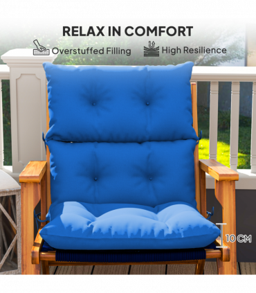 Outsunny Adirondack Chair Cushion Rocking Chair Cushion w/ Ties, Blue