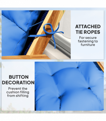 Outsunny Adirondack Chair Cushion Rocking Chair Cushion w/ Ties, Blue