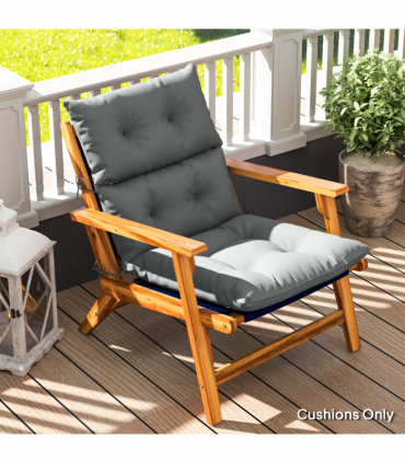 Outsunny Adirondack Chair Cushion Rocking Chair Cushion w/ Ties, Light Grey