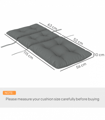 Outsunny Adirondack Chair Cushion Rocking Chair Cushion w/ Ties, Light Grey