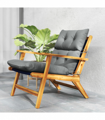 Outsunny Adirondack Chair Cushion Rocking Chair Cushion w/ Ties, Light Grey