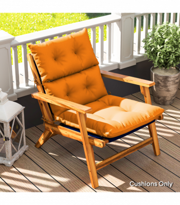 Outsunny Adirondack Chair Cushion Rocking Chair Cushion w/ Ties, Orange