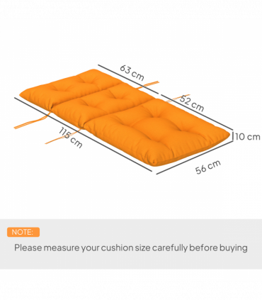 Outsunny Adirondack Chair Cushion Rocking Chair Cushion w/ Ties, Orange