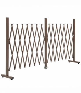 Outsunny Aluminium Alloy Fence Foldable Garden Screen Panel, Dark Brown