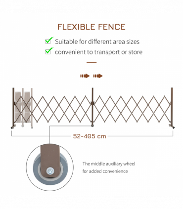 Outsunny Aluminium Alloy Fence Foldable Garden Screen Panel, Dark Brown