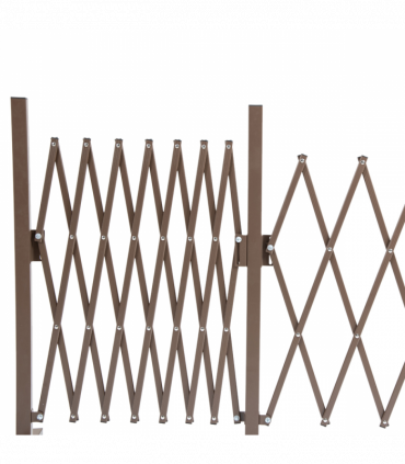 Outsunny Aluminium Alloy Fence Foldable Garden Screen Panel, Dark Brown