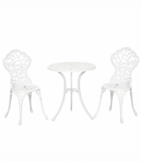 Outsunny Aluminium Bistro Set Garden Coffee Table Chair Outdoor Dining Set