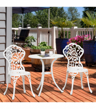 Outsunny Aluminium Bistro Set Garden Coffee Table Chair Outdoor Dining Set