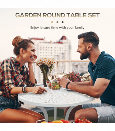 Outsunny Aluminium Bistro Set Garden Coffee Table Chair Outdoor Dining Set