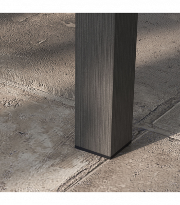 Outsunny Aluminium Outdoor Coffee Table Patio Table with Brown Wood Grain Effect