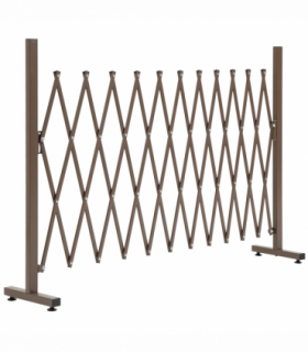 Outsunny Aluminum Alloy Movable Fence Foldable Garden Screen Panel, Dark Brown