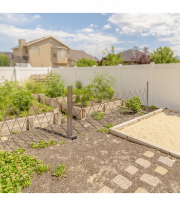 Outsunny Aluminum Alloy Movable Fence Foldable Garden Screen Panel, Dark Brown