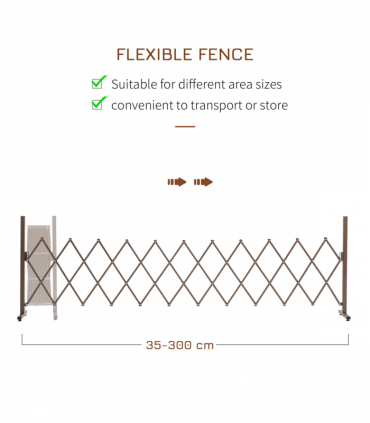 Outsunny Aluminum Alloy Movable Fence Foldable Garden Screen Panel, Dark Brown