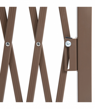 Outsunny Aluminum Alloy Movable Fence Foldable Garden Screen Panel, Dark Brown