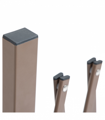 Outsunny Aluminum Alloy Movable Fence Foldable Garden Screen Panel, Dark Brown