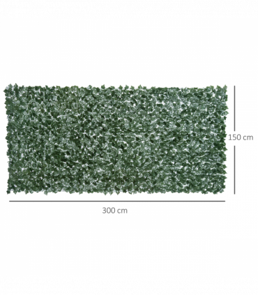 Outsunny Artificial Leaf Hedge Panel Garden Fence Privacy Screen 1.5m x 3m