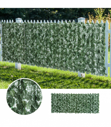Outsunny Artificial Leaf Hedge Panel Garden Fence Privacy Screen 1.5m x 3m