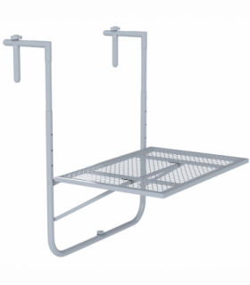 Outsunny Balcony Hanging Table Wall Mount Adjustable Folding Desk Patio Grey