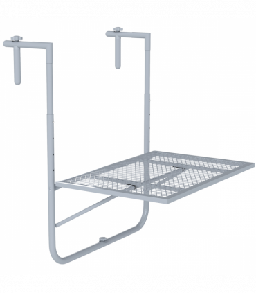 Outsunny Balcony Hanging Table Wall Mount Adjustable Folding Desk Patio Grey