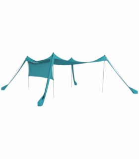 Outsunny Beach Tent Shelter with A Detachable Sidewall, 3 x 3(m), Sky Blue