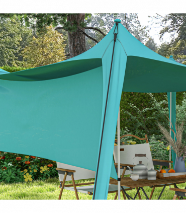 Outsunny Beach Tent Shelter with A Detachable Sidewall, 3 x 3(m), Sky Blue