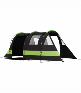 Outsunny Blackout Camping Tent with Bedroom & Living Room for 4-5 Person, Black