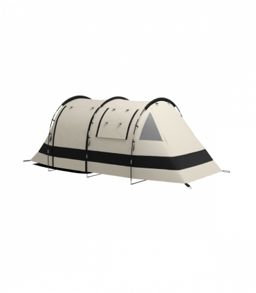 Outsunny Blackout Camping Tent with Bedroom & Living Room for 4-5 Person, Khaki