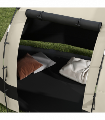 Outsunny Blackout Camping Tent with Bedroom & Living Room for 4-5 Person, Khaki