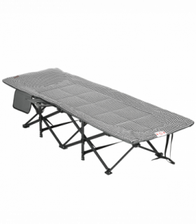 Outsunny Camping Bed w/ Carry Bag, Magazine Bag & Cup Holder, Black