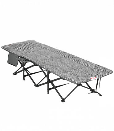 Outsunny Camping Bed w/ Carry Bag, Magazine Bag & Cup Holder, Black