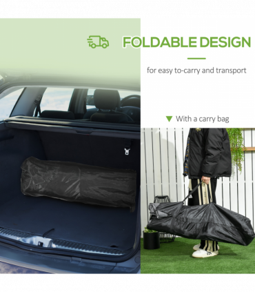 Outsunny Camping Bed w/ Carry Bag, Magazine Bag & Cup Holder, Black