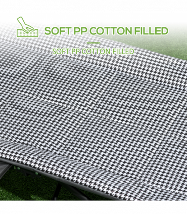 Outsunny Camping Bed w/ Carry Bag, Magazine Bag & Cup Holder, Black