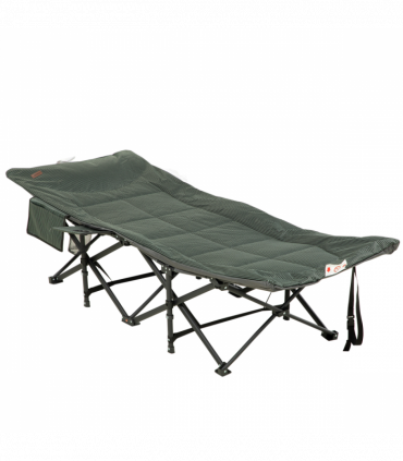 Outsunny Camping Bed w/ Carry Bag, Magazine Bag & Cup Holder, Grey