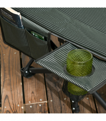 Outsunny Camping Bed w/ Carry Bag, Magazine Bag & Cup Holder, Grey