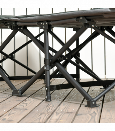 Outsunny Camping Bed w/ Carry Bag, Magazine Bag & Cup Holder, Grey