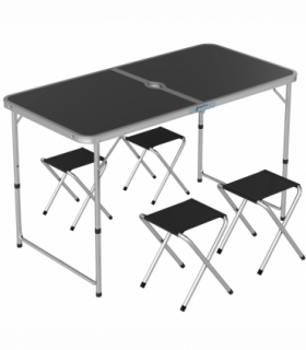 Outsunny Camping Table and Chairs Outdoor Indoor Use for BBQ Picnic Garden