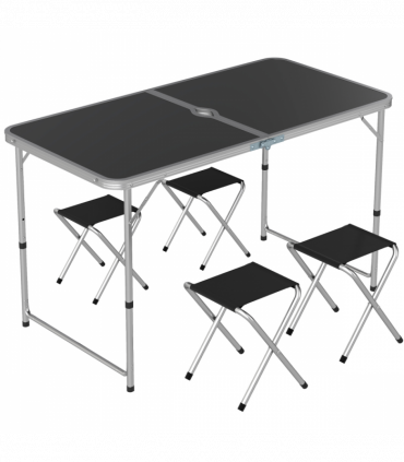 Outsunny Camping Table and Chairs Outdoor Indoor Use for BBQ Picnic Garden