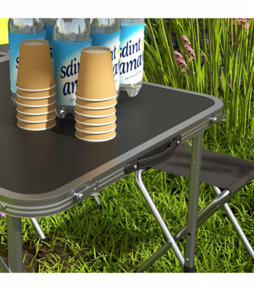 Outsunny Camping Table and Chairs Outdoor Indoor Use for BBQ Picnic Garden