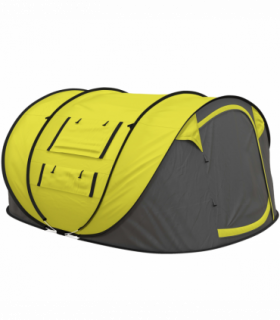 Outsunny Camping Tent Dome Pop-up Tent with Windows for 4-5 Person Yellow