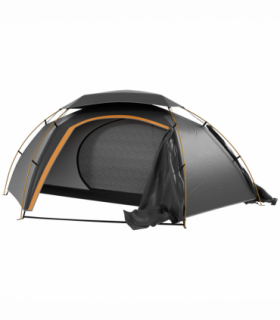 Outsunny Camping Tent Dome Tent with Removable Rainfly for 1-2 Man, Grey