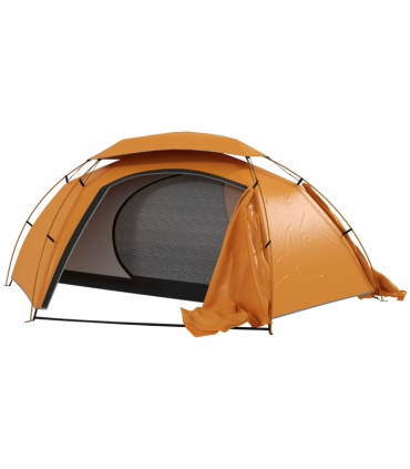Outsunny Camping Tent Dome Tent with Removable Rainfly for 1-2 Man, Orange