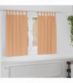 vidaXL Curtains with Curtains 2 pcs Light brown Polyester