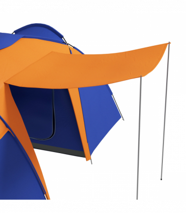 Outsunny Camping Tent with 2 Bedroom, Living Area and Awning for 4-6 Person