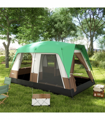 Outsunny Camping Tent with 3000mm Waterproof Rainfly & Screen Panels, Green
