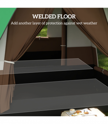 Outsunny Camping Tent with 3000mm Waterproof Rainfly & Screen Panels, Green