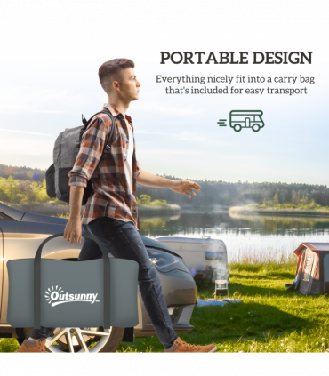 Outsunny Camping Tent with 3000mm Waterproof Rainfly & Screen Panels, Green