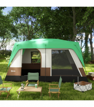 Outsunny Camping Tent with 3000mm Waterproof Rainfly & Screen Panels, Green