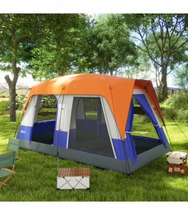 Outsunny Camping Tent with 3000mm Waterproof Rainfly & Screen Panels, Orange