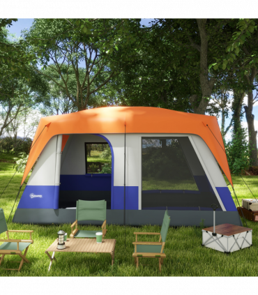 Outsunny Camping Tent with 3000mm Waterproof Rainfly & Screen Panels, Orange
