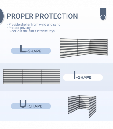 Outsunny Camping Windbreak Portable Wind Blocker Privacy Wall, 540cm x 150cm